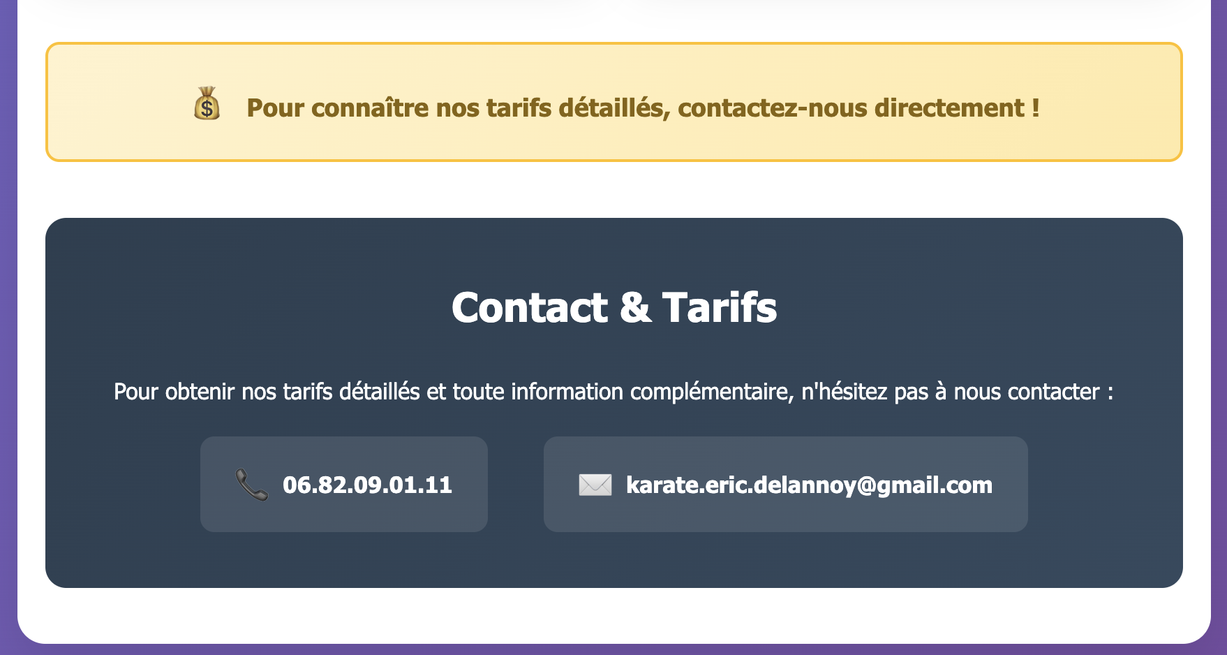 Les tarifs de nos cours de Karaté Tarifs - club de karaté paris MAK